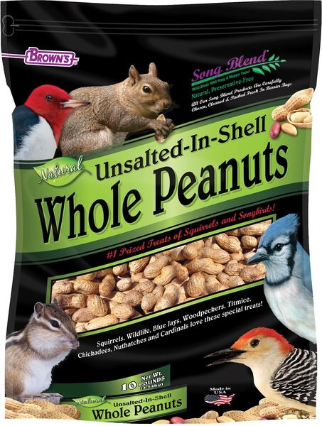 Brown's Song Blend Unsalted-In-Shell Whole Peanuts Wild Bird Food, 10-lb bag slide 1 of 2