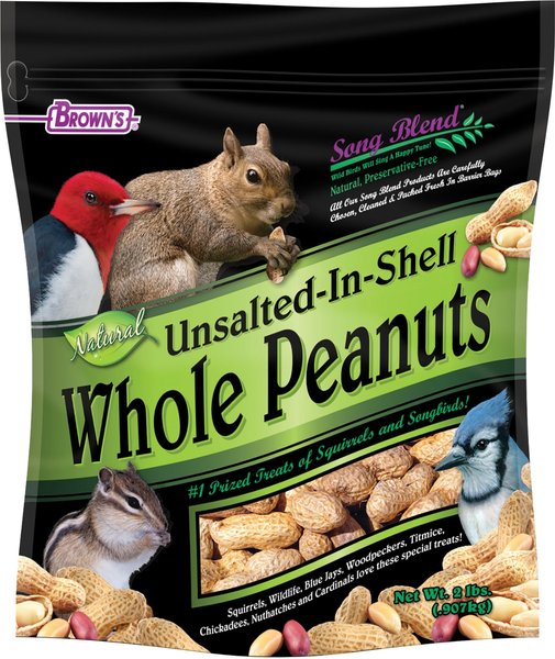 Brown's Song Blend Unsalted-In-Shell Whole Peanuts Wild Bird Food, 2-lb bag slide 1 of 2