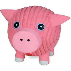 HuggleHounds Ruff-Tex Squeaky Dog Toy, Pig, Small