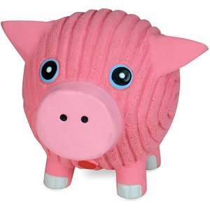 HuggleHounds Ruff-Tex Squeaky Dog Toy, Pig, Large