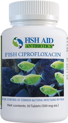 Fish Aid Antibiotics Ciprofloxacin Tablets Fish Medication, slide 1 of 1