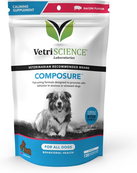 VetriScience Composure Bacon Flavored Chews Calming Supplement for Dogs, 120 count slide 1 of 3