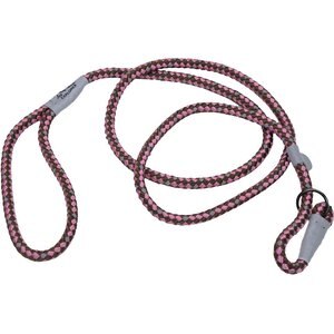 K9 Explorer Braided Rope Reflective Dog Slip Lead, Rosebud, 6-ft long, 1/2-in wide