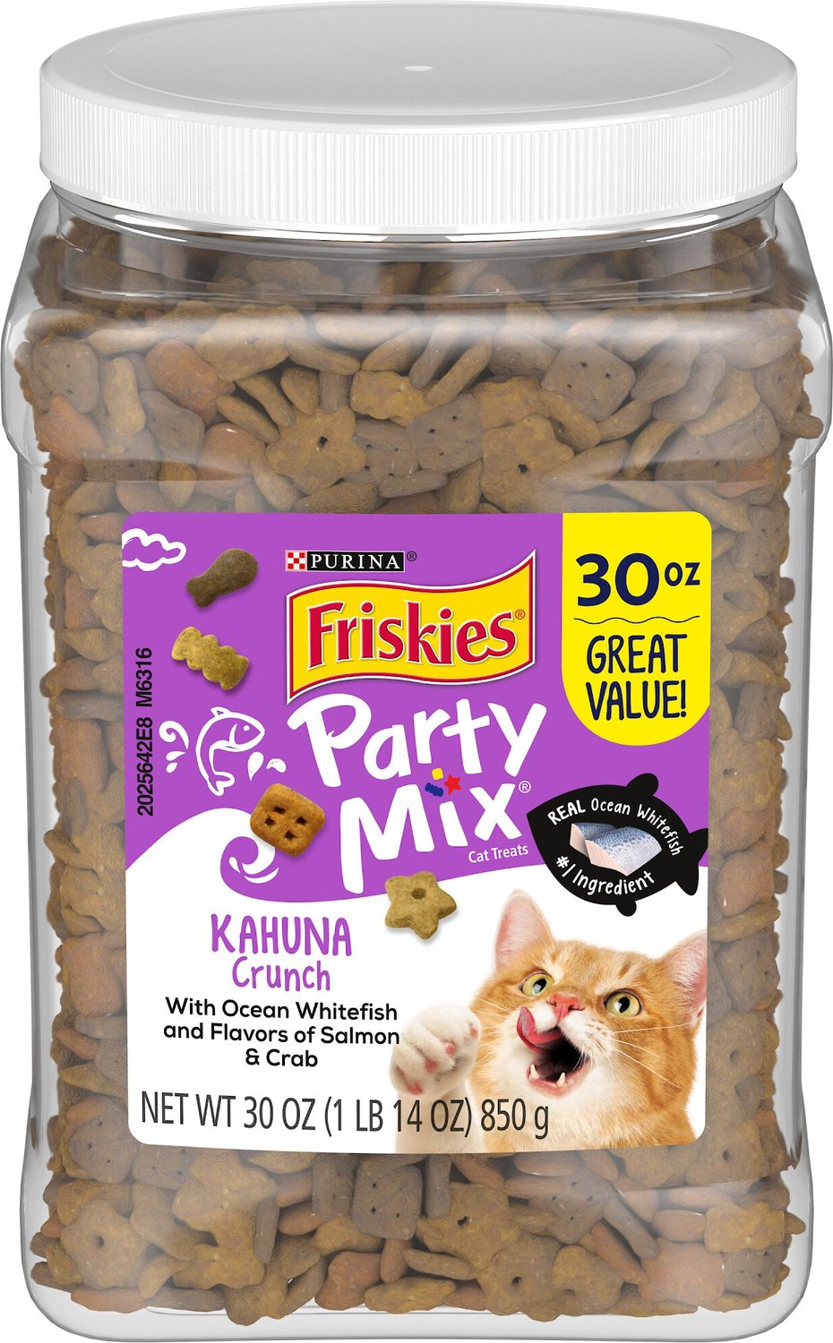 FRISKIES Party Mix Crunch Kahuna Cat Treats, 30oz jar