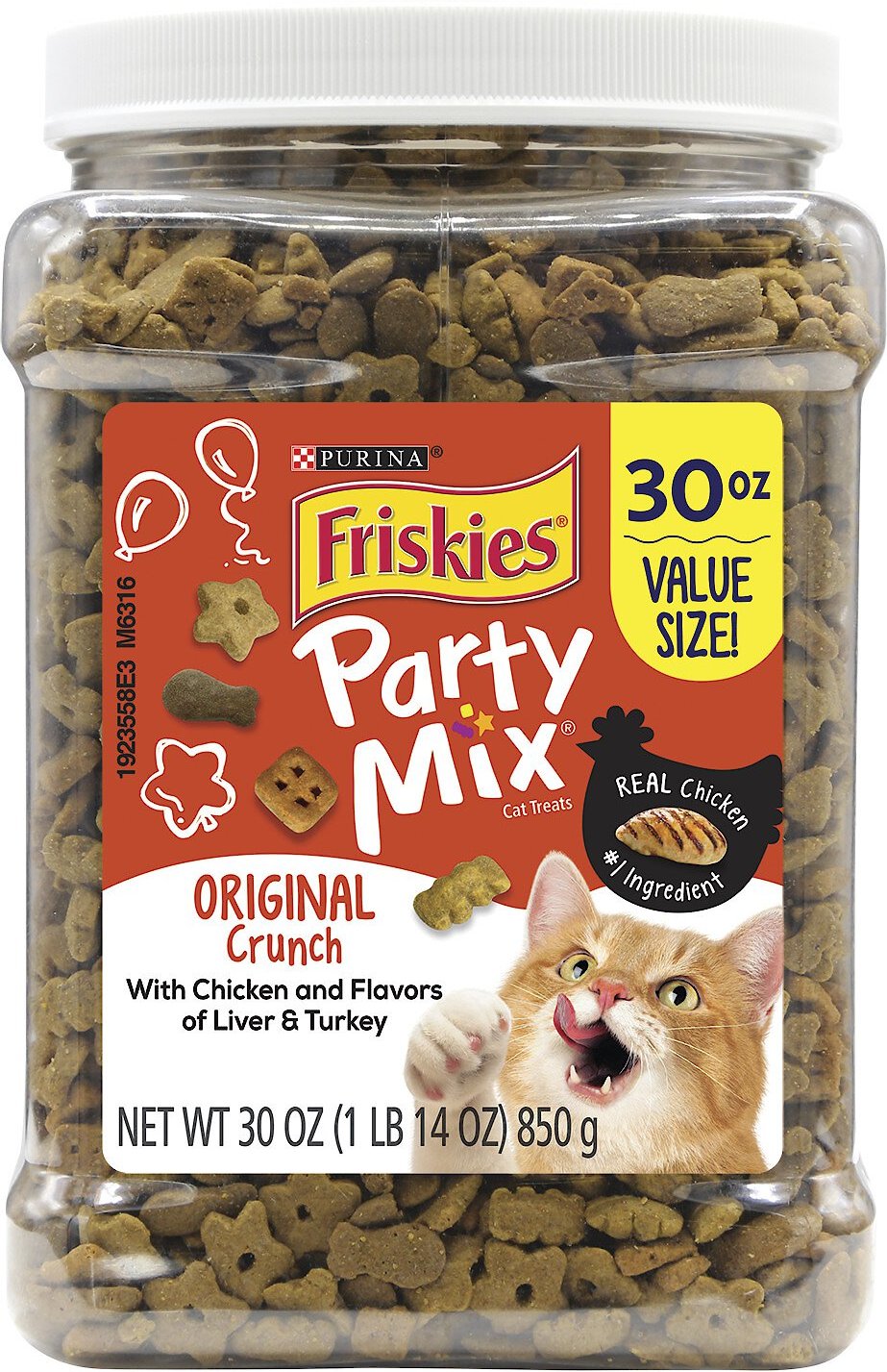 Friskies Party Mix Crunch Original Cat Treats, 30oz jar