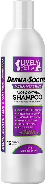 Lively Pets Derma-Soothe Mega Moisture Aloe & Oatmeal Dog & Cat Shampoo, 16-oz bottle slide 1 of 5