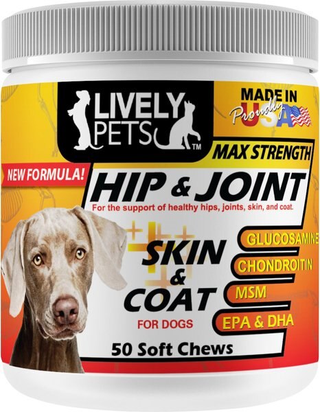 Lively Pets Hip & Joint + Skin & Coat Dog Soft Chews, 50 count slide 1 of 7