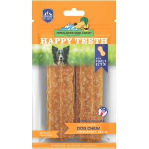 Himalayan Pet Supply Happy Teeth Large Peanut Butter Flavor Dental Dog Treat, 2 count