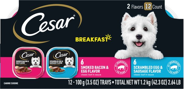 Cesar Breakfast Classic Loaf in Sauce Multipack Wet Dog Food Trays, 3.5-oz, case of 12 slide 1 of 10