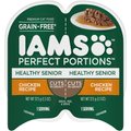 Iams Perfect Portions Healthy Senior Chicken Recipe Grain-Free Cuts in Gravy Wet Cat Food Trays, 2.6-oz, case of 24 twin-packs