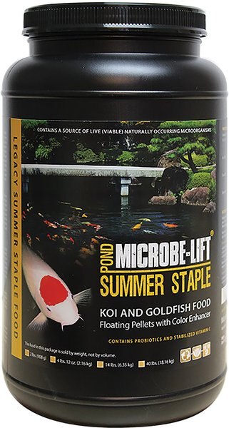 Microbe-Lift Legacy Summer Staple Floating Pellets with Color Enhancer Koi & Goldfish Food, 2-lb jar slide 1 of 7
