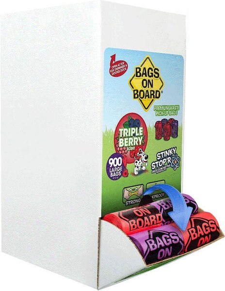 Bags on Board Odor Control Triple Berry Scent Dog Poop Bags & Dispenser, 900 Count slide 1 of 10