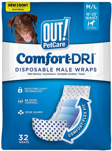 50 Count All-Absorb Male Dog Wrap