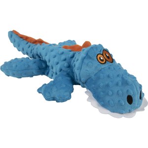 GoDog Gators Chew Guard Squeaky Plush Dog Toy, Blue, X-Large