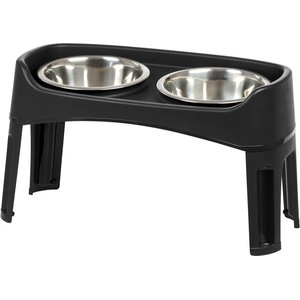 IRIS Elevated Dog Feeder, Black, 8-cup