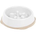 IRIS Slow Feeding Dog & Cat Bowl, Short Snouted, White/Beige, 2 cups