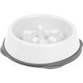IRIS Slow Feeding Dog & Cat Bowl, Short Snouted, White/Grey, 2 cups