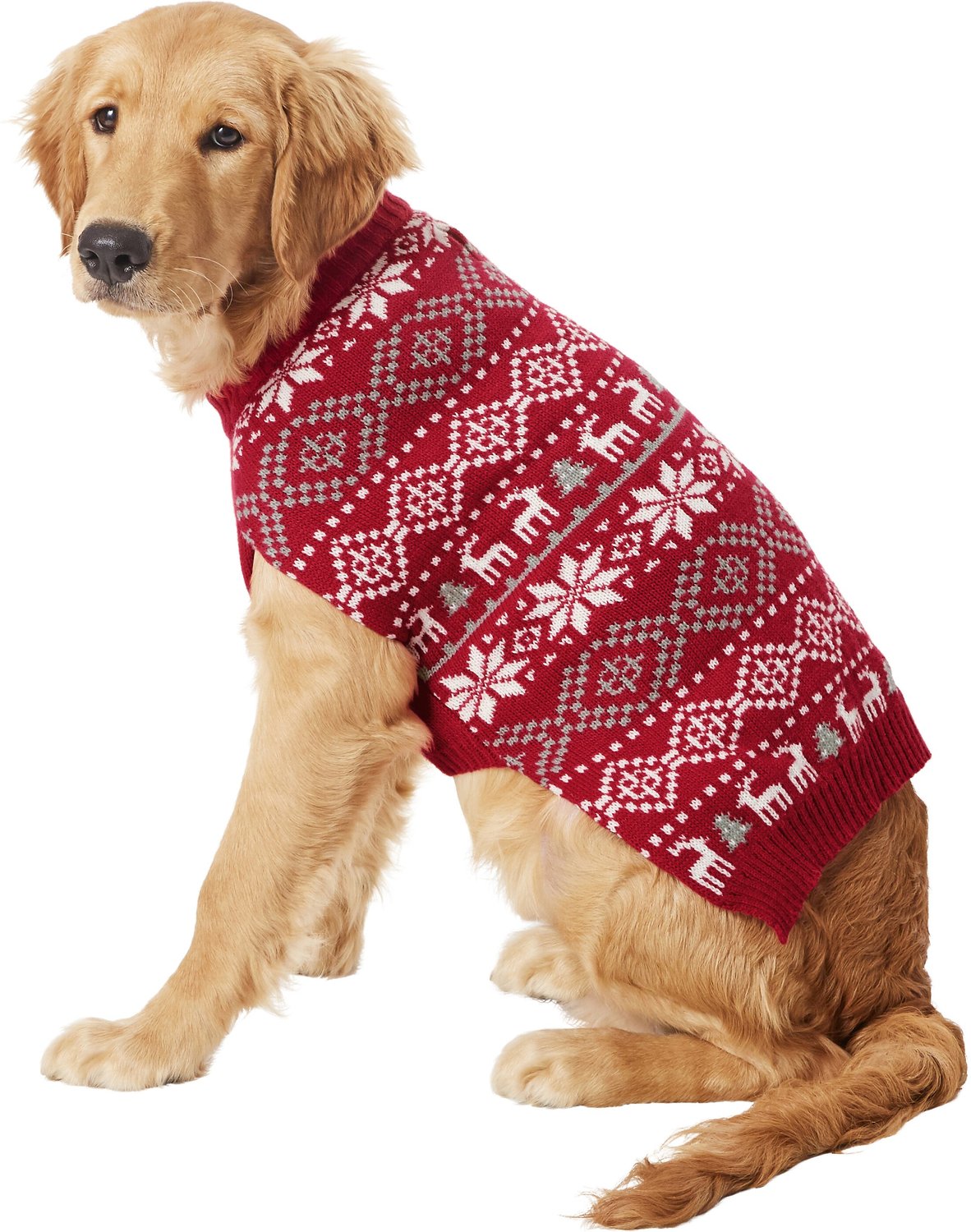 Chilly Dog Fairisle Sweater for Dogs X-Small Red