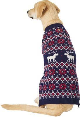 Frisco Moose Fair Isle Dog & Cat Sweater, Navy, slide 1 of 1
