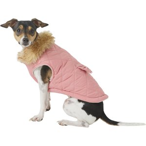 Frisco Aspen Insulated Quilted Dog & Cat Jacket with Bow, Small