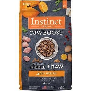 Instinct Raw Boost Gut Health Grain-Free Recipe with Real Chicken & Freeze-Dried Raw Pieces Adult Dry Dog Food, 18-lb bag