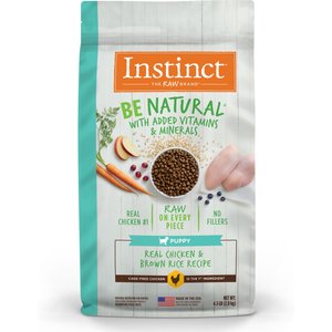 Instinct Be Natural Puppy Real Chicken & Brown Rice Recipe Freeze-Dried Raw Coated Dry Dog Food, 4.5-lb bag