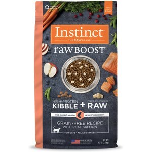 Instinct Raw Boost Grain-Free Recipe with Real Salmon & Freeze-Dried Raw Coated Pieces Dry Cat Food, 4.5-lb bag