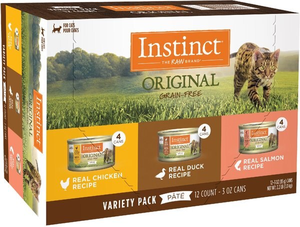 Instinct Original Grain-Free Pate Recipe Variety Pack Wet Canned Cat Food, 3-oz, case of 12 slide 1 of 10
