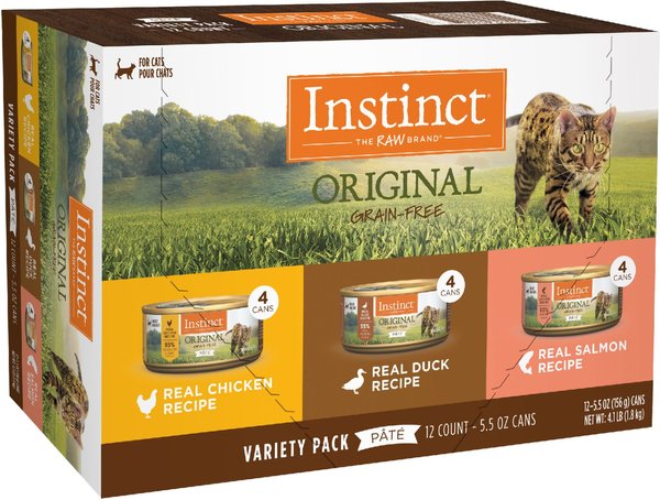 Instinct Original Grain-Free Pate Recipe Variety Pack Wet Canned Cat Food, 5.5-oz, case of 12 slide 1 of 10