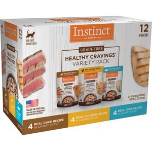 Instinct Healthy Cravings Grain-Free Cuts & Gravy Recipe Variety Pack Wet Cat Food Topper, 3-oz pouch, case of 12