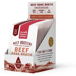 The Honest Kitchen Daily Boosters Beef Bone Broth with Turmeric for Dogs, 0.12-oz, pack of 12