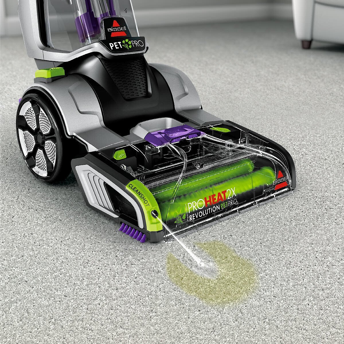 Bissell ProHeat 2X Revolution Pet Pro Carpet Cleaner, Purple, Large