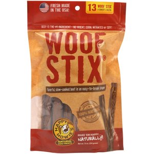 Happy Howie's Beef 6-in Woof Stix Dog Treats, 13 count bag