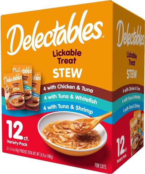 Hartz Delectables Stew Variety Pack Lickable Cat Treats, case of 12 slide 1 of 10