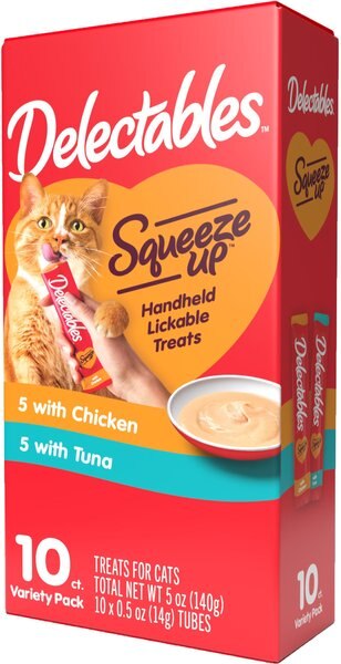 Hartz Delectables Squeeze Up Variety Pack Lickable Cat Treats, case of 10 slide 1 of 10