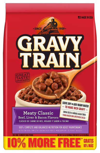 GRAVY TRAIN Meaty Classic Dry Dog Food, 15.4-lb bag ...