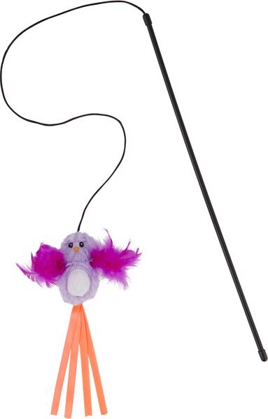Frisco Bird Teaser with Feathers Cat Toy, Purple slide 1 of 4
