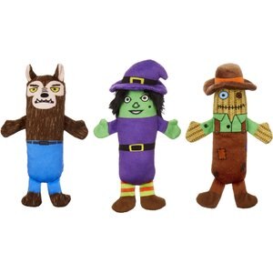 Frisco Haunted Wood Monsters Plush Squeaky Dog Toy, 3 count