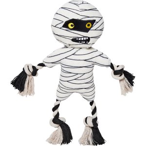 Frisco Mummy Plush with Rope Squeaky Dog Toy
