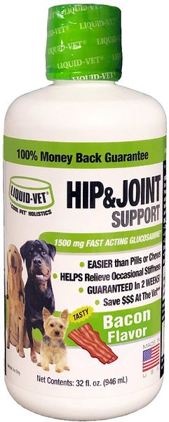 Liquid-Vet Hip & Joint Support Bacon Flavor Liquid Joint Supplement for Dogs, 32-oz bottle slide 1 of 4