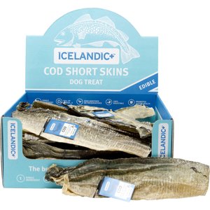 Icelandic+ Cod Short Skin Strips Fish Dog Treat, 1 count