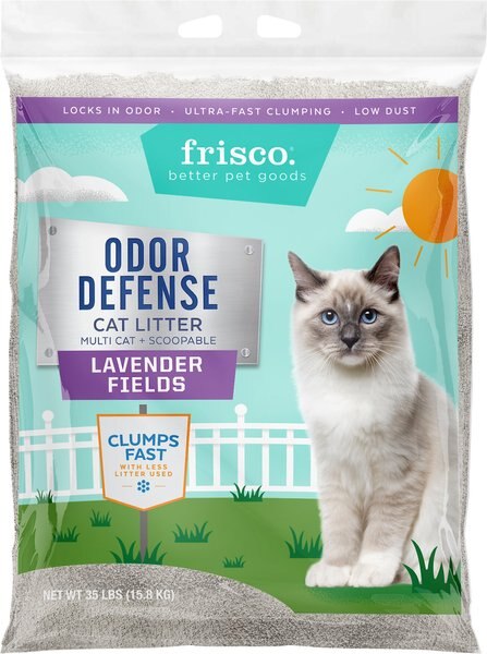 Frisco Odor Defense Lavender Fields Scented Clumping Clay Cat Litter, 35-lb bag slide 1 of 4