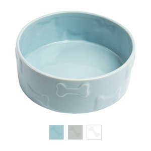 Park Life Designs Manor Ceramic Dog & Cat Bowl, Blue, 8-cup