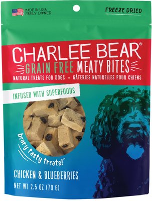 Charlee Bear Meaty Bites Chicken & Blueberries Grain-Free Freeze-Dried Dog Treats, slide 1 of 1