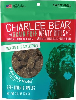 Charlee Bear Meaty Bites Beef Liver & Apples Grain-Free Freeze-Dried Dog Treats, slide 1 of 1