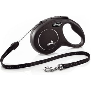 Flexi Classic Nylon Cord Retractable Dog Leash, Black, Small: 26-ft long