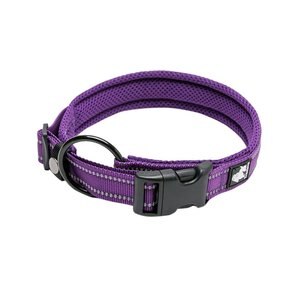 Chai's Choice Comfort Cushion 3M Polyester Reflective Dog Collar, Purple, Large: 17.7 to 19.7-in neck, 4/5-in wide