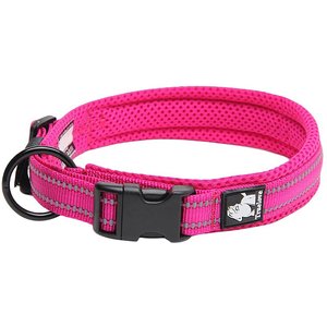 Chai's Choice Comfort Cushion 3M Polyester Reflective Dog Collar, Fuchsia, Medium: 15.7 to 17.7-in neck, 4/5-in wide