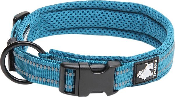 Chai's Choice Comfort Cushion 3M Polyester Reflective Dog Collar, Teal Blue, Medium: 15.7 to 17.7-in neck, 4/5-in wide slide 1 of 4