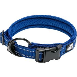 Chai's Choice Comfort Cushion 3M Polyester Reflective Dog Collar, Royal Blue, Small: 13.8 to 15.7-in neck, 4/5-in wide